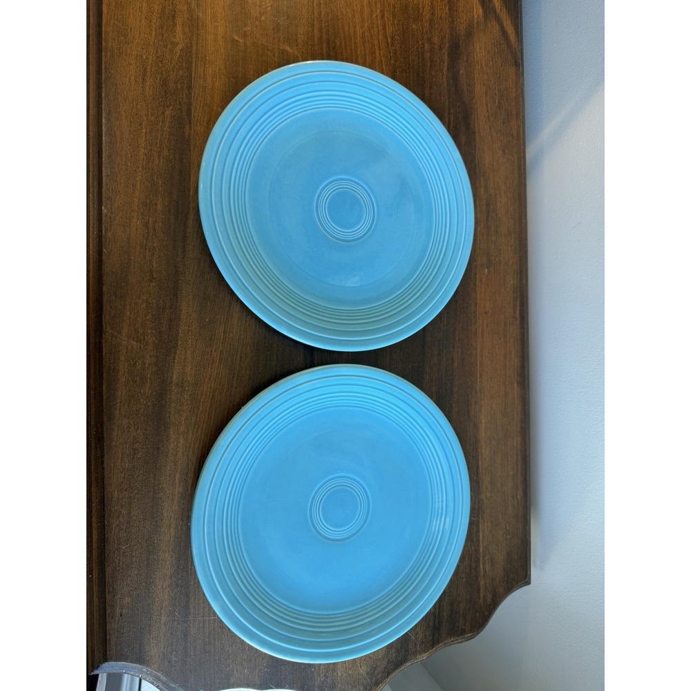 Vintage Fiesta Turqoise 9" Luncheon Plate HLC Genuine Fiestaware Homer Laughlin